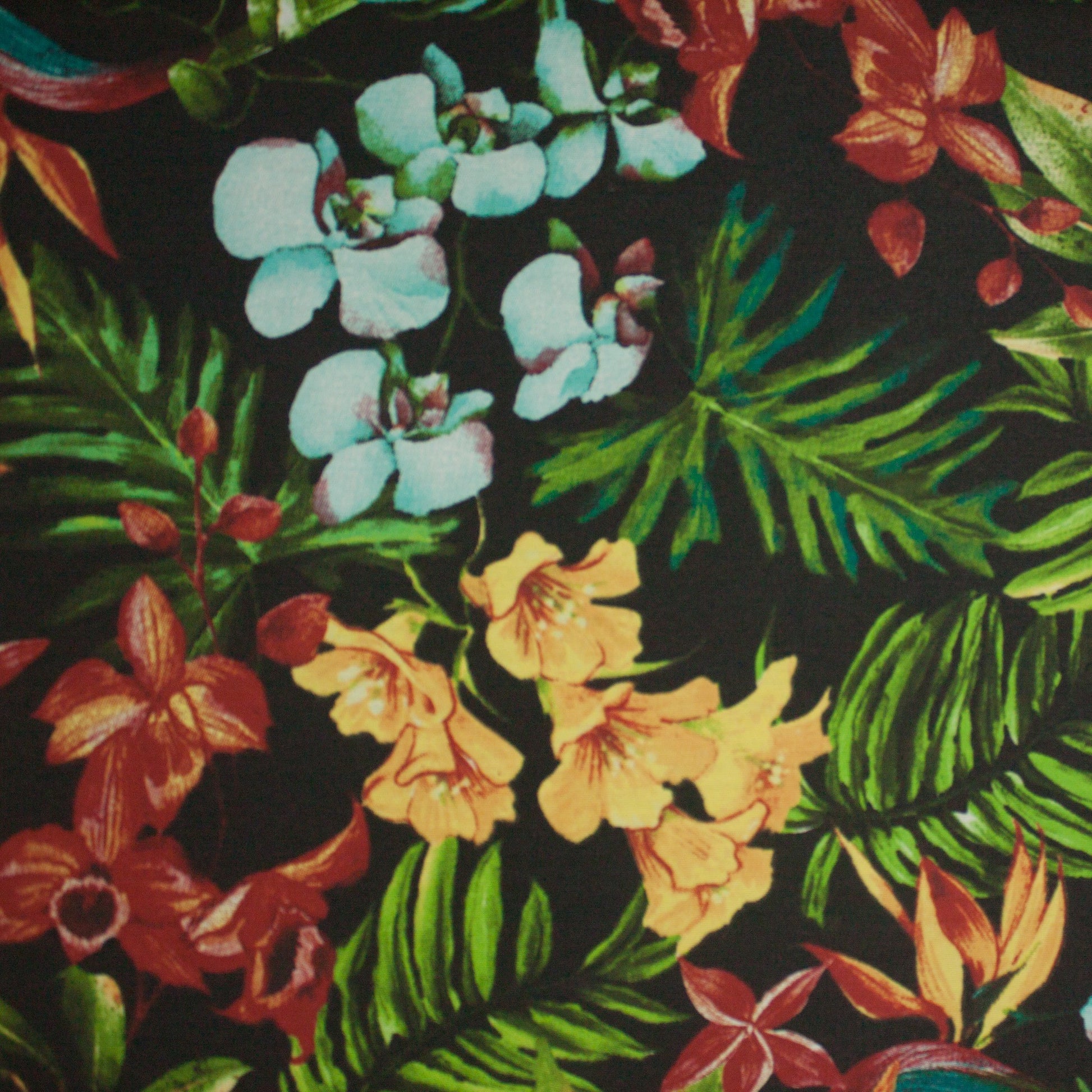 Tecido Para Área Externa Waterblock Orquídeas Preto - Döhler