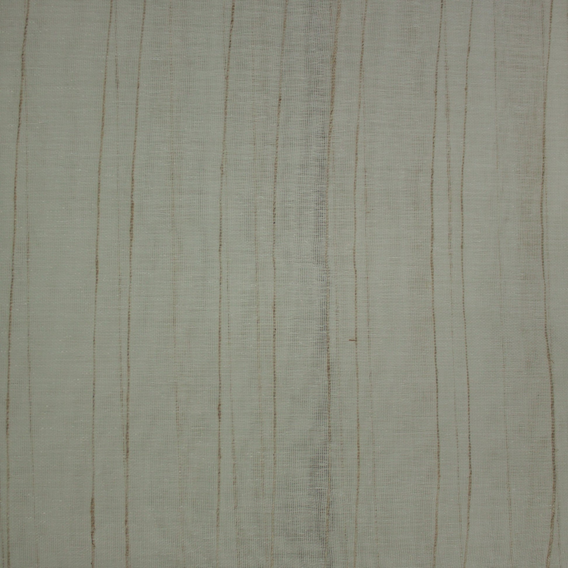 Tecido Para Cortina Voil Linho Branco Listras Marron - Torre Tecidos