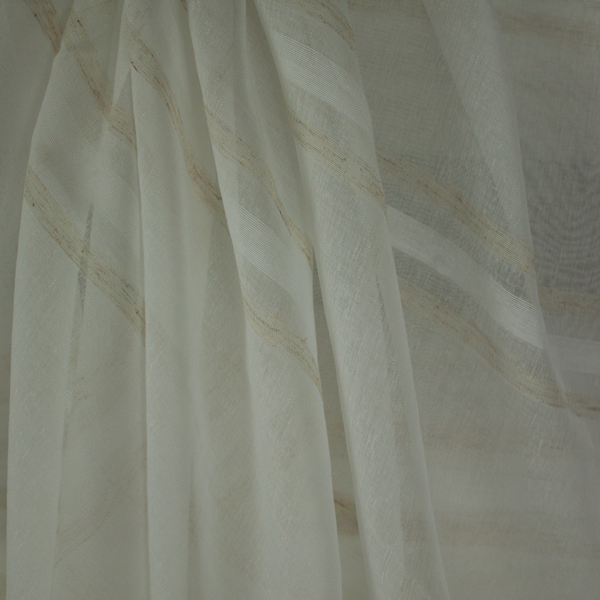 Tecido Para Cortina Voil Linho Branco Listra Mariana - Torre Tecidos