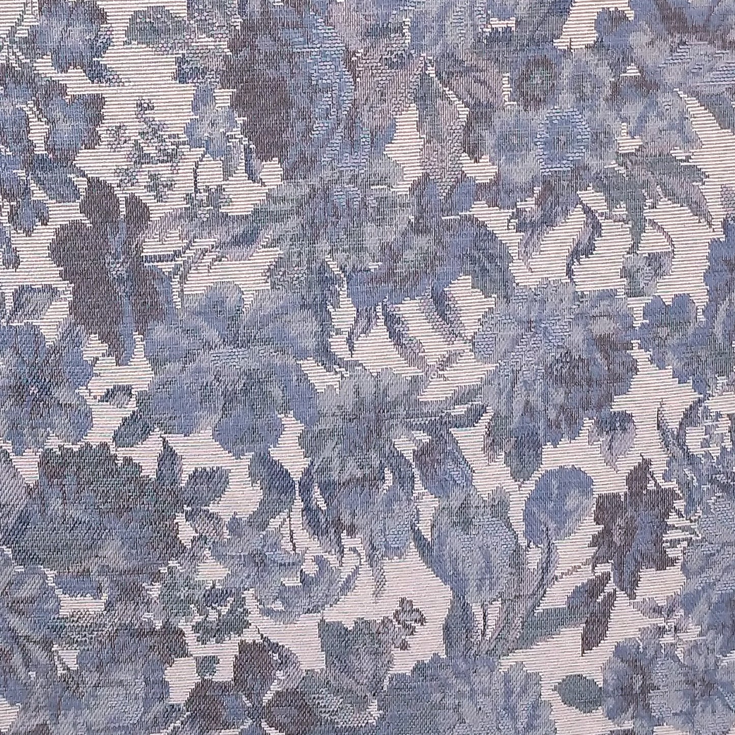 Tecido Para Sofá Gobelem Pixel Floral Azul - Meneghel Indústria Têxtil