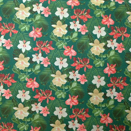 Tecido Para Área Externa Waterblock Orquídeas Verde - Döhler