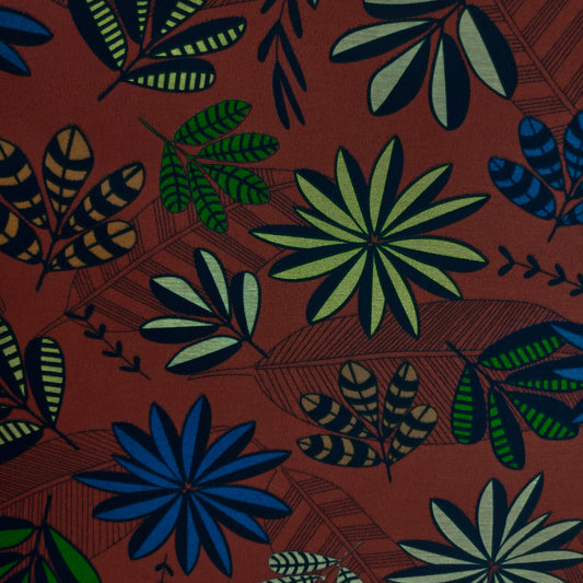 Gorgurão floral carmin