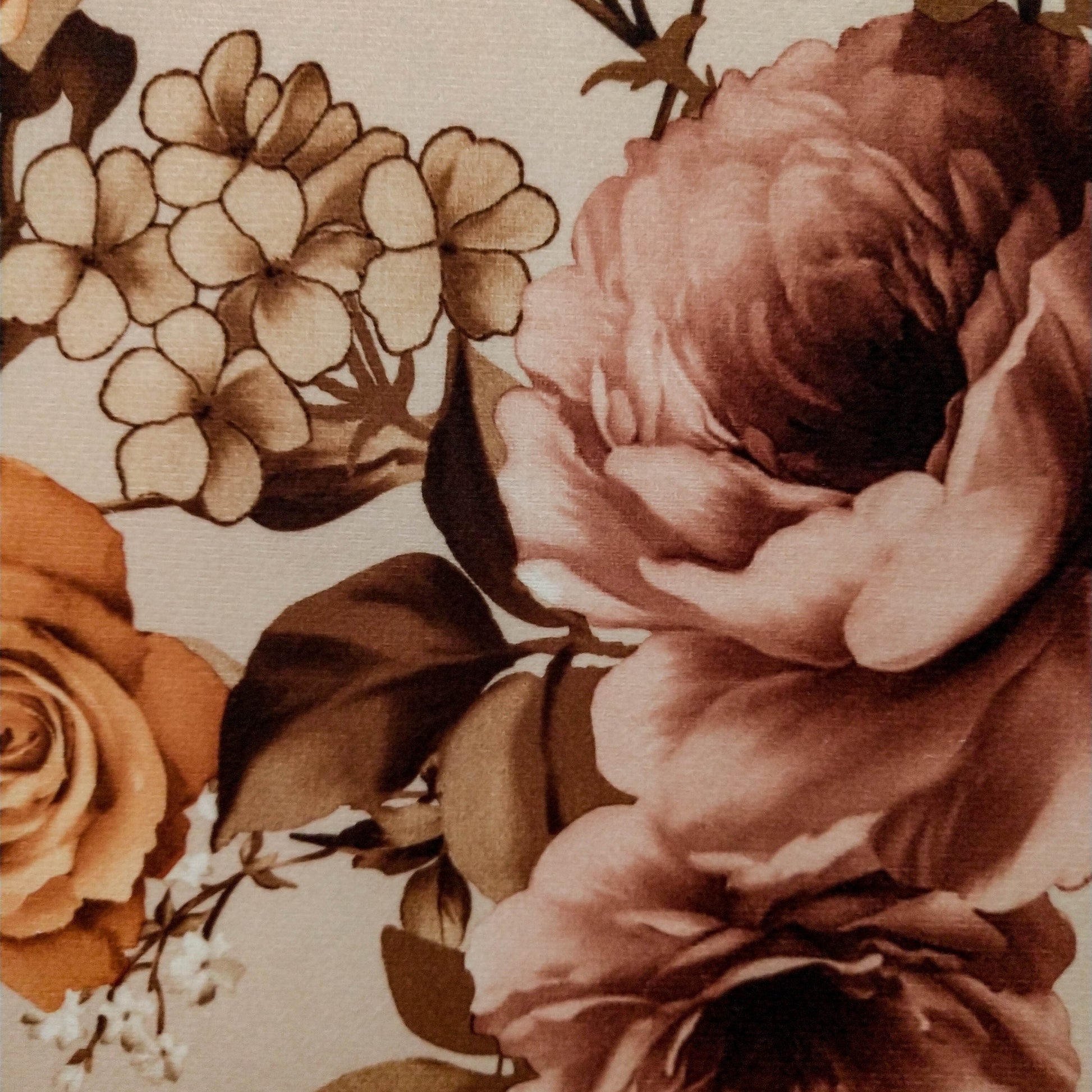 Tecido Para Sofá Veludo estampado rosas rose - Torre Tecidos