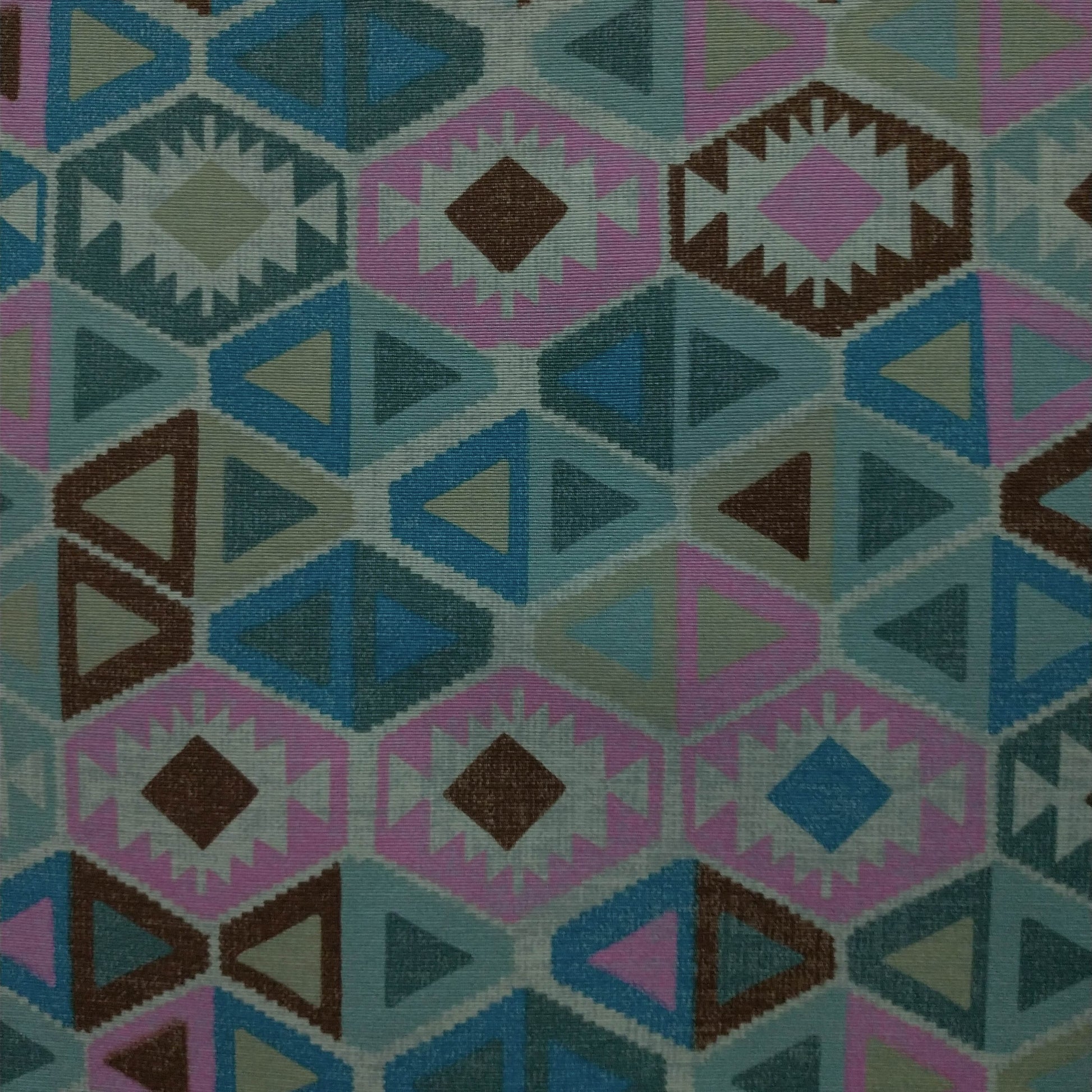 Tecido Para Sofá Gorgurão Étnico rosa/azul - Tecelagem Jolitex