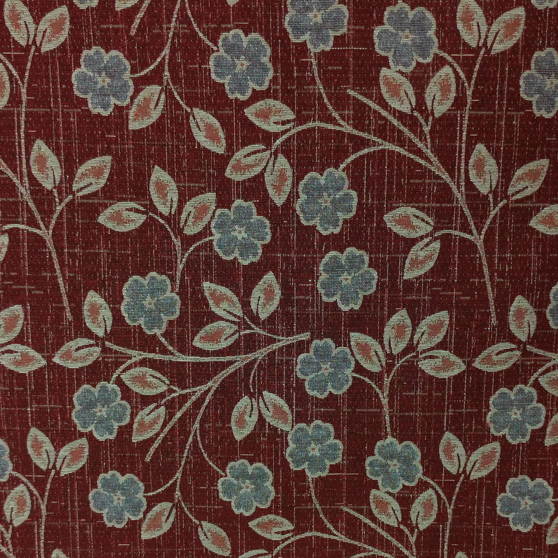 Tecido Para Sofá Jacquard Victoria Floral Crú/Marsala - Imetextil - Textil Irineu Meneghel Ltda.
