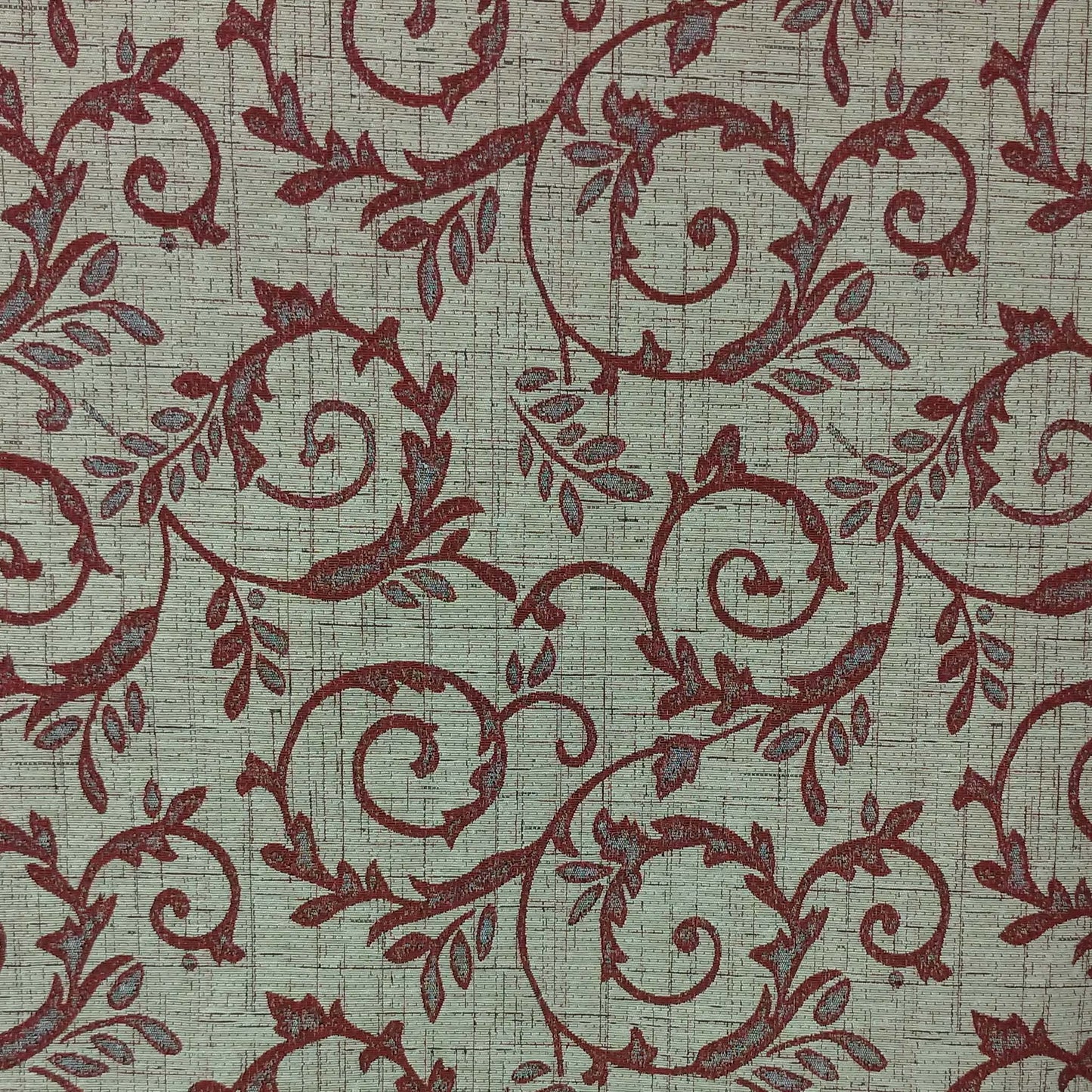 Tecido Para Sofá Jacquard Victoria Arabesco Crú/Marsala - Imetextil - Textil Irineu Meneghel Ltda.