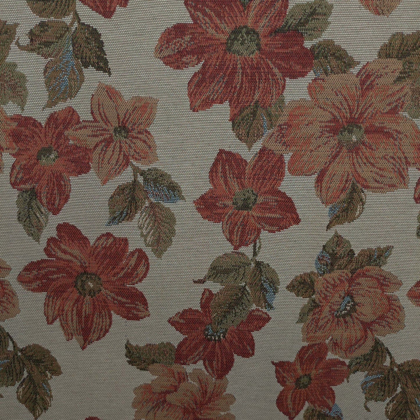 Tecido Para Sofá Gobelem Pixel Hibisco Crú/Verde - Meneghel Indústria Têxtil
