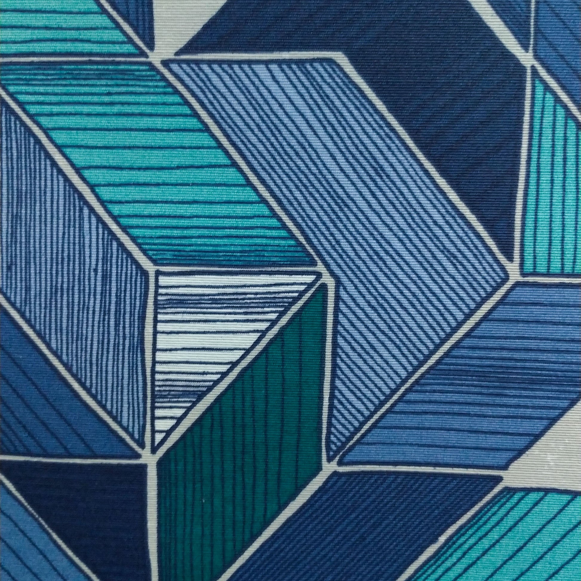 Tecido Para Área Externa Waterblock Geométrico Azul - Döhler