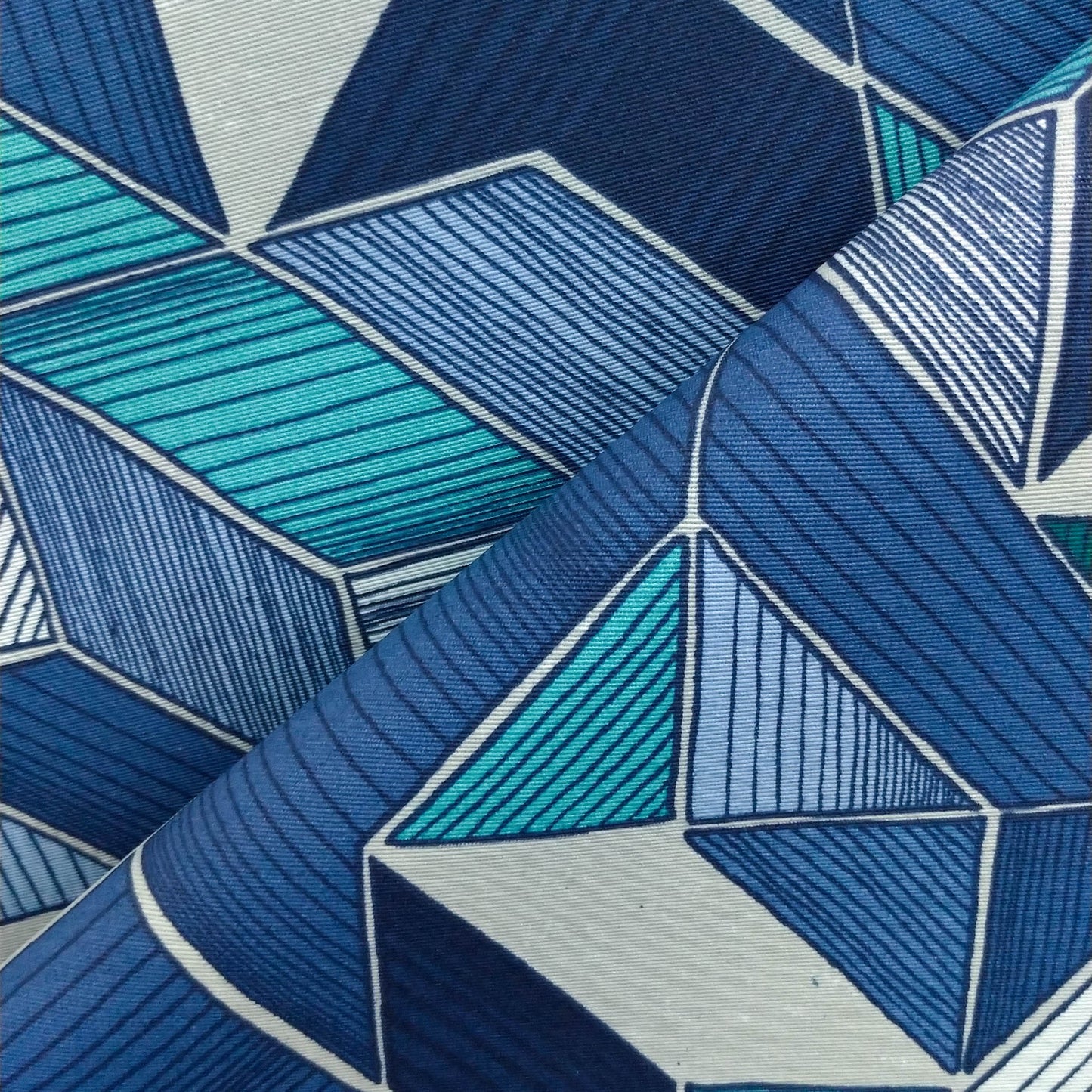 Tecido Para Área Externa Waterblock Geométrico Azul - Döhler