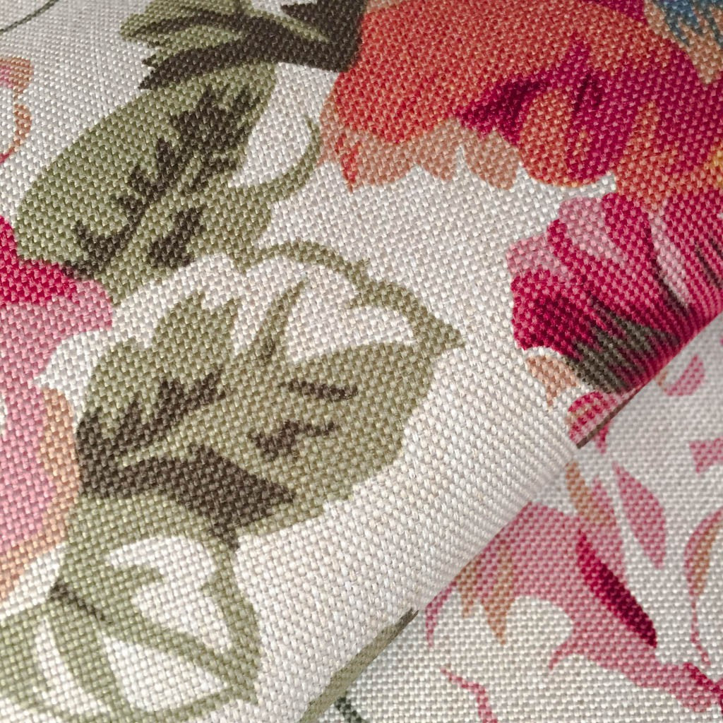 Tecido Para Sofá Linho Sintético Linen  Floral Crú - Corttex Indústria Têxtil