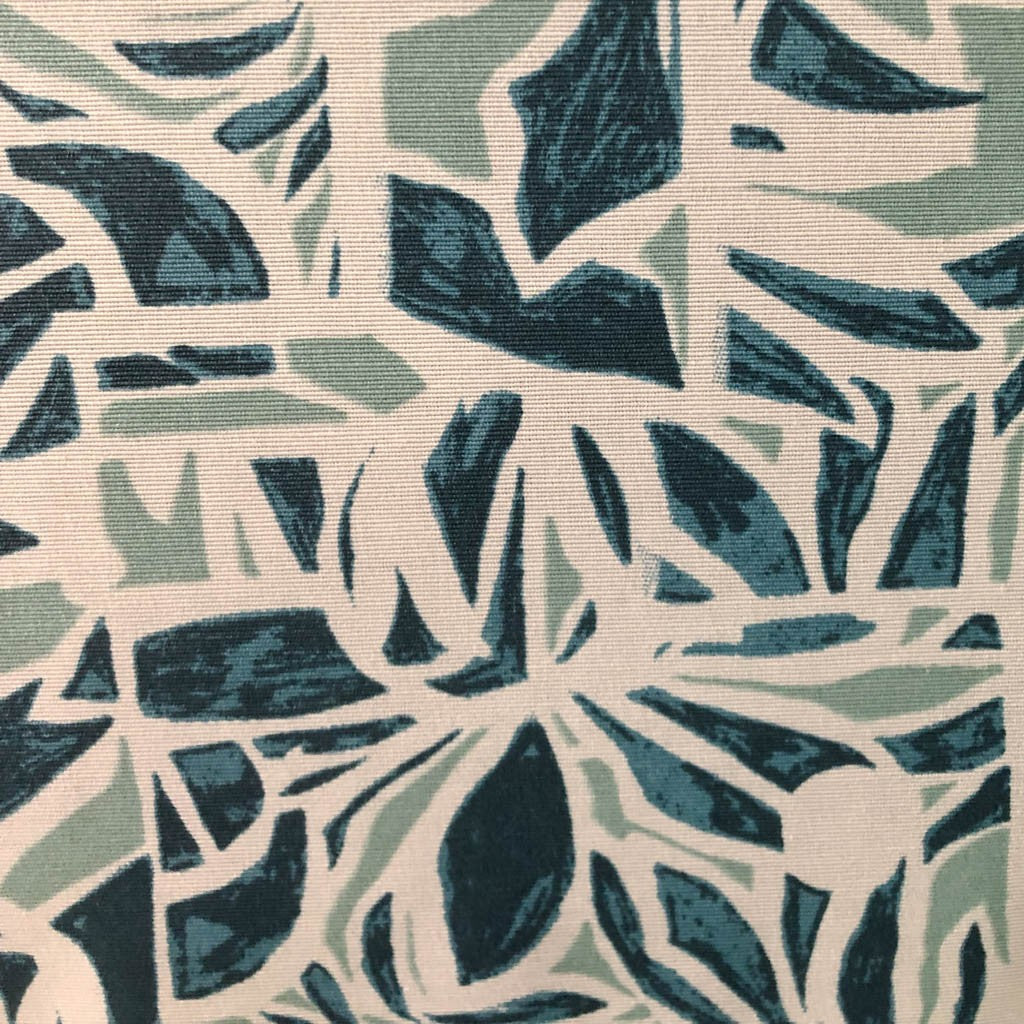 Tecido Para Área Externa Waterblock Geométrico Folhas Azul - Döhler