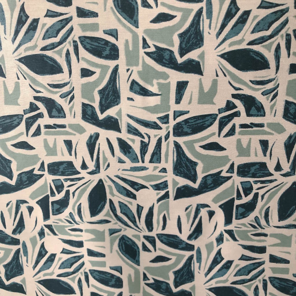 Tecido Para Área Externa Waterblock Geométrico Folhas Azul - Döhler