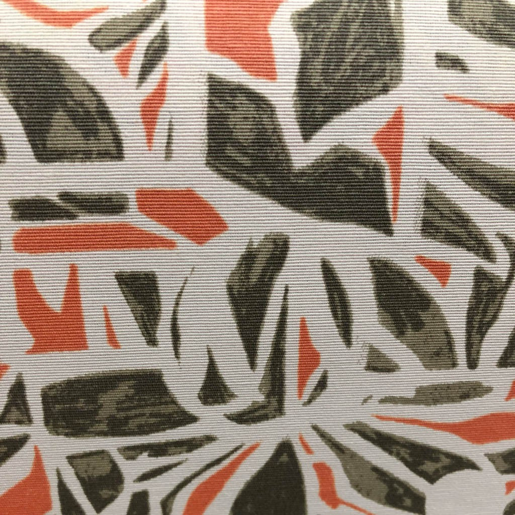 Tecido Para Área Externa Waterblock Geométrico Folhas Coral Crú - Döhler