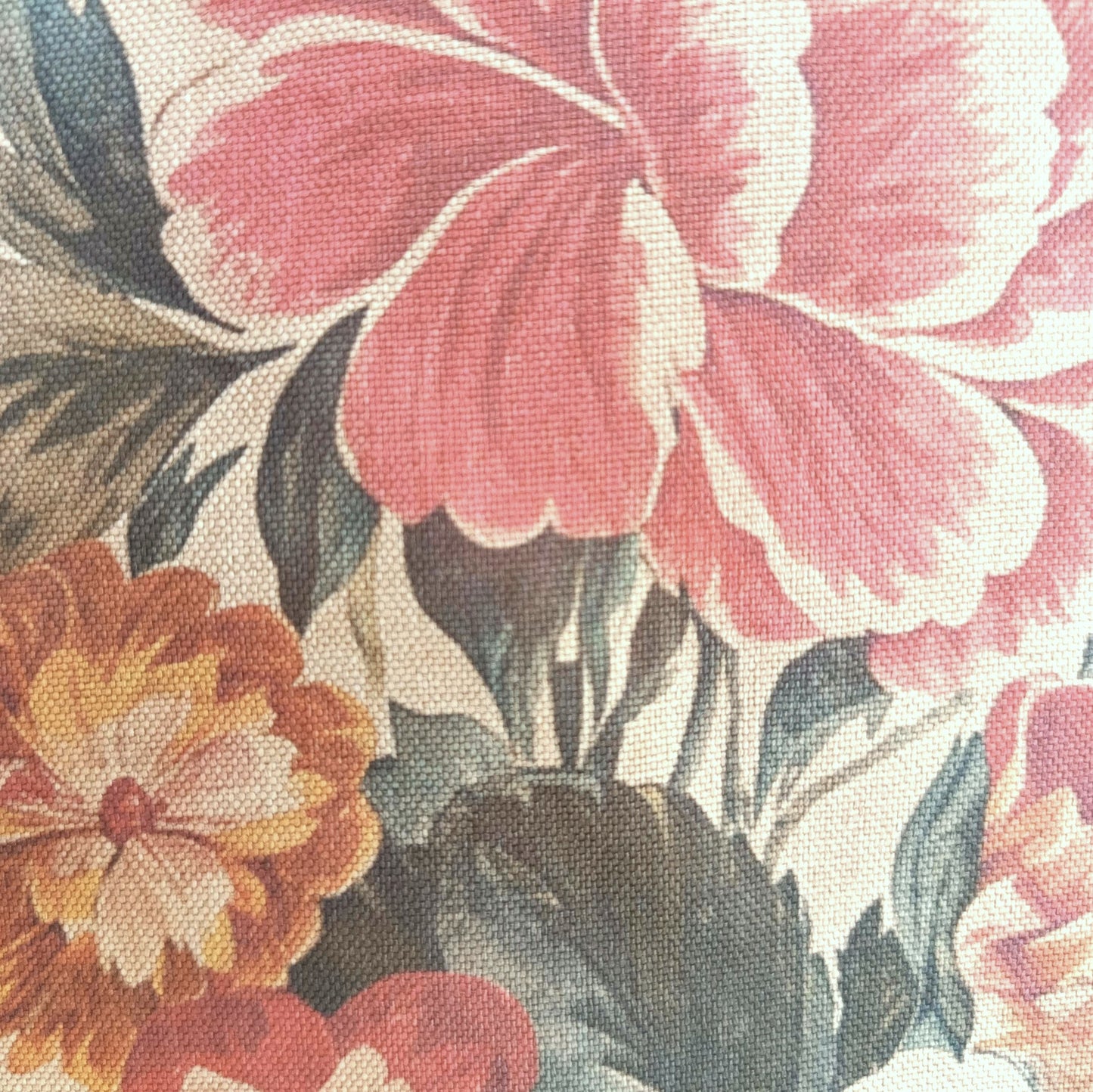 Tecido Para Sofá Linho Sintético Floral Envelhecido 2