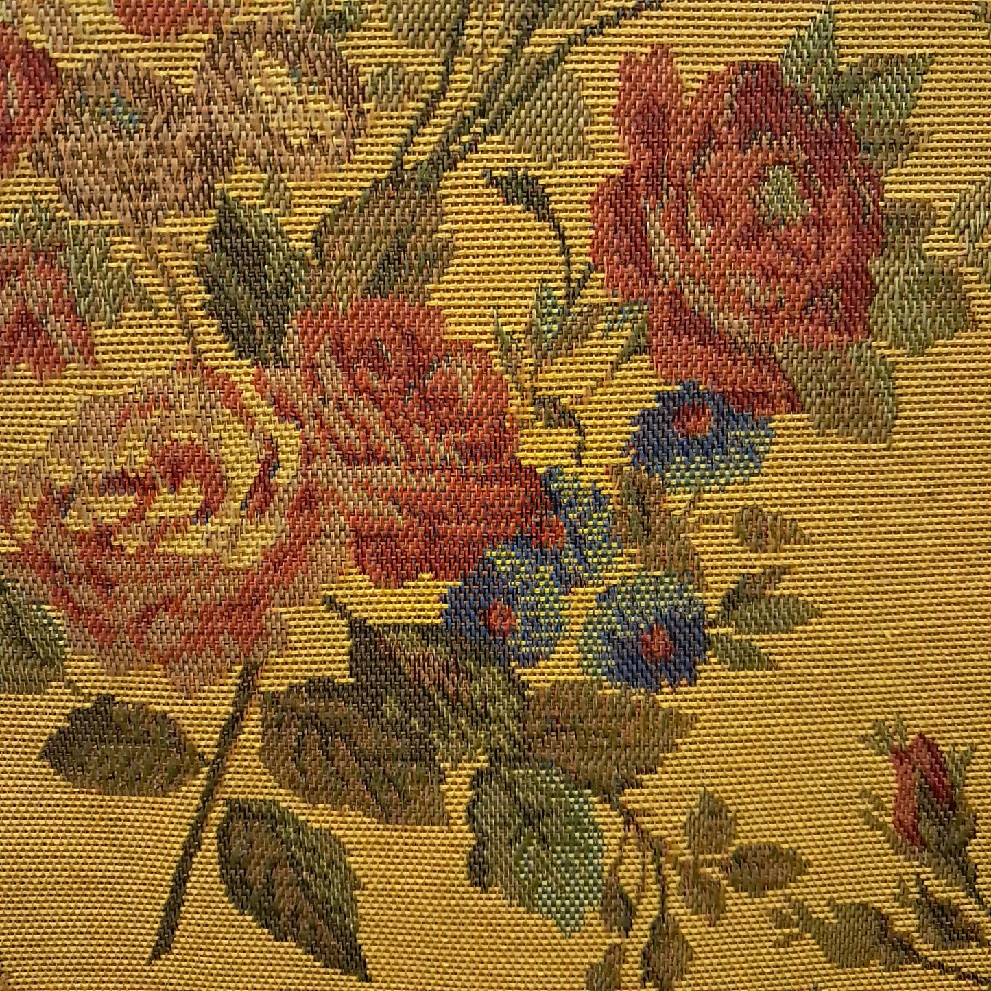 Gobelem Pixel Floral Mostarda