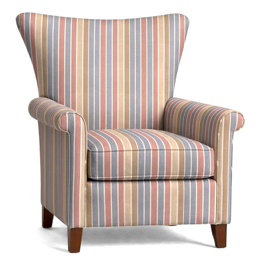 Tecido Para Sofá Linho Sintético Listrado Azul Claro