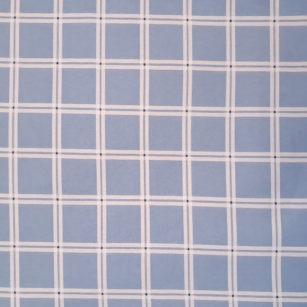 Tecido Para Sofá Linho Sintético Xadrez Azul/Crú
