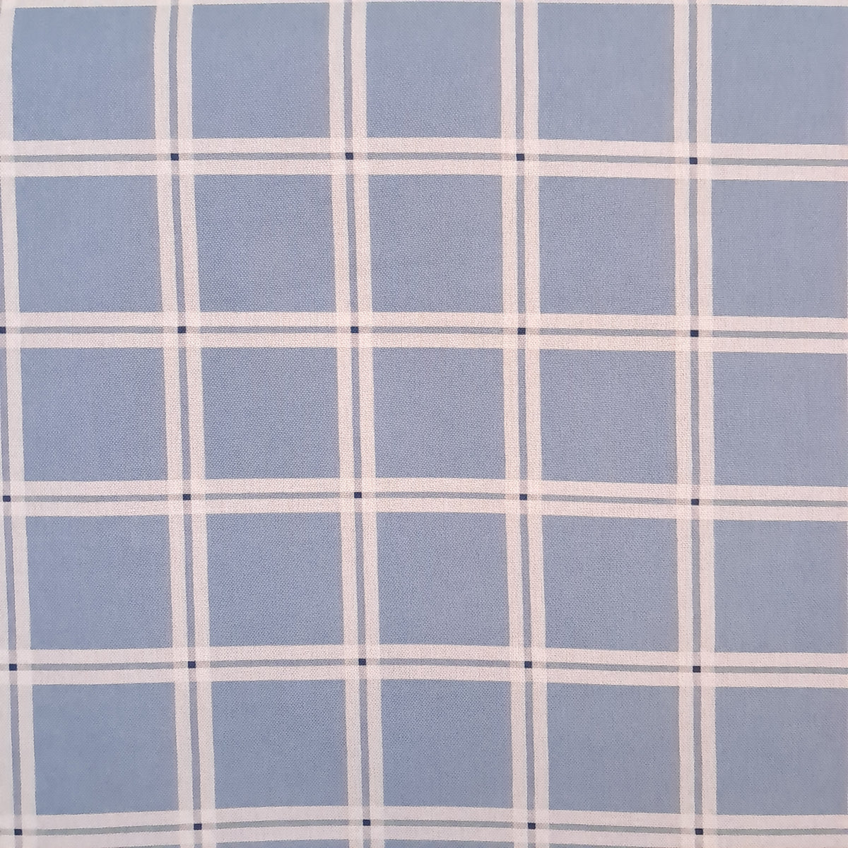 Tecido Para Sofá Linho Sintético Xadrez Azul/Crú