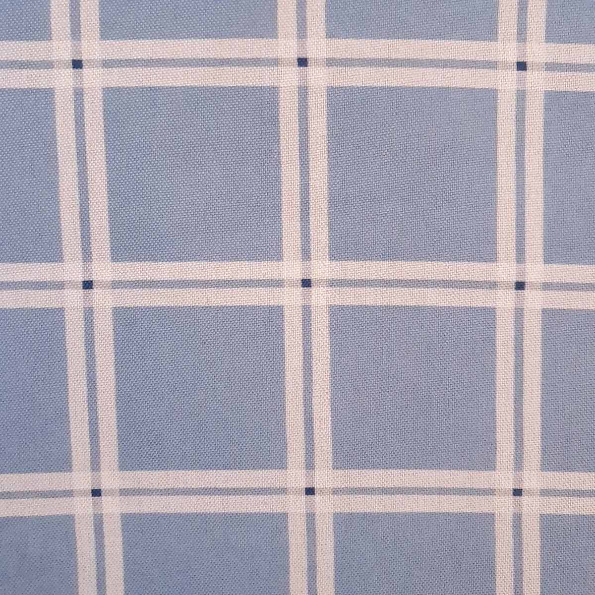 Tecido Para Sofá Linho Sintético Xadrez Azul/Crú