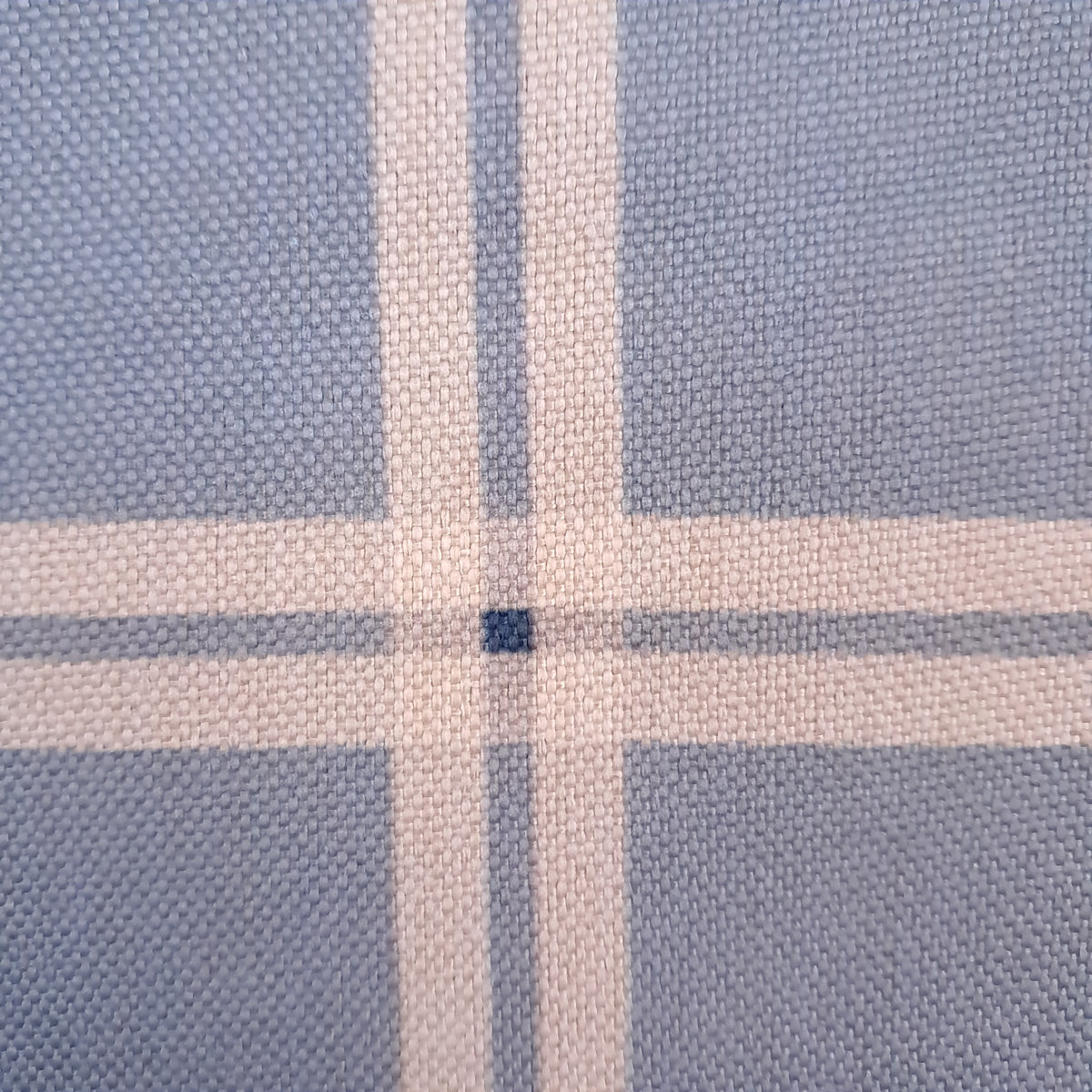 Tecido Para Sofá Linho Sintético Xadrez Azul/Crú