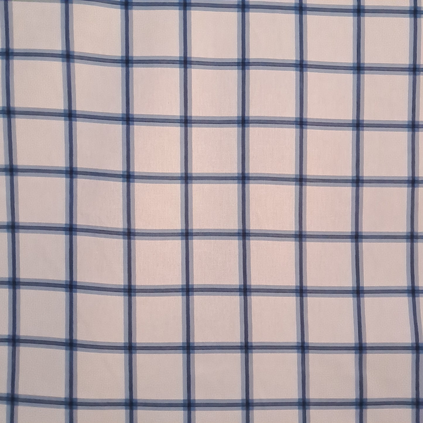 Tecido Para Sofá Linho Sintético Xadrez Crú/Azul