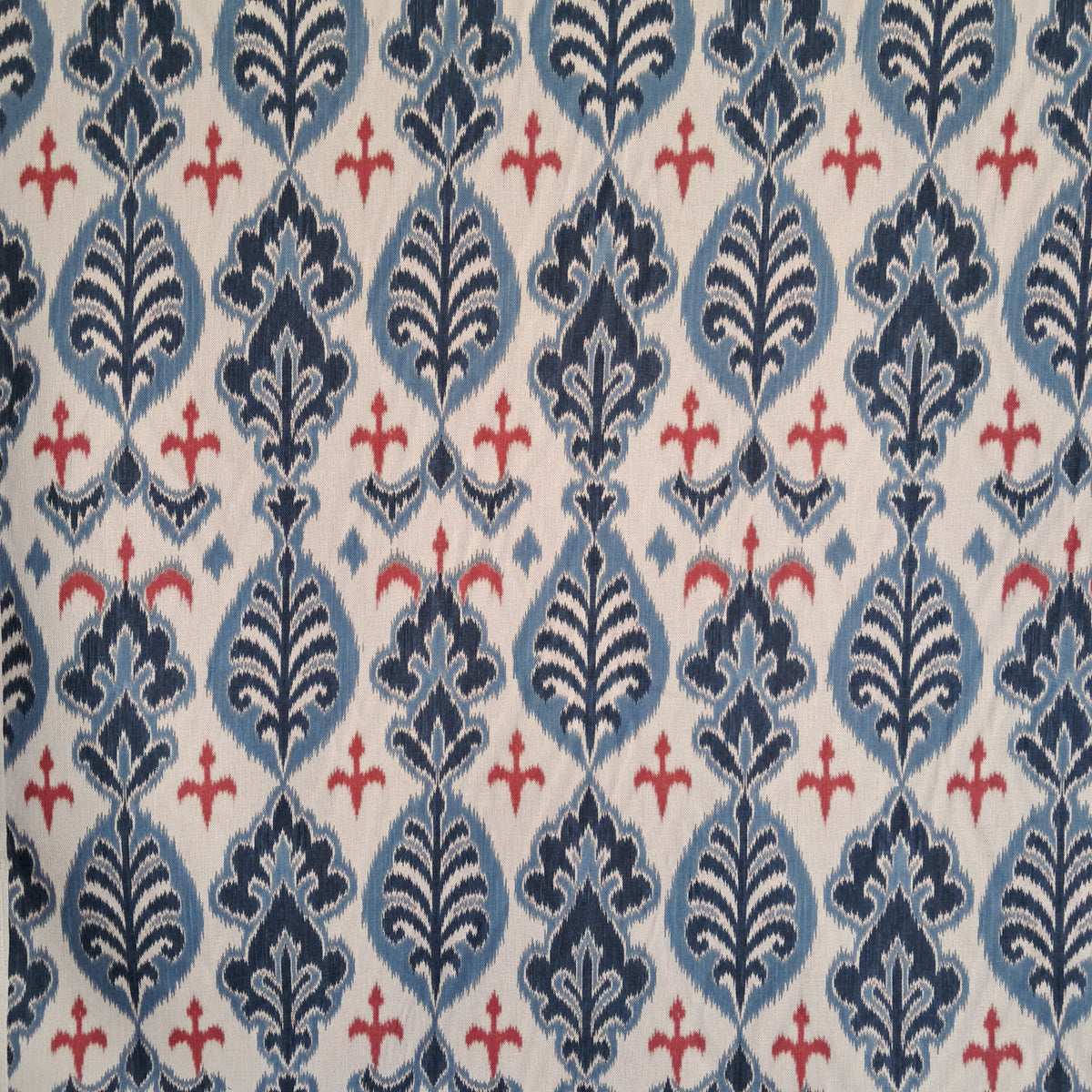 Tecido Para Sofá Linho Sintético Ikat Vermelho