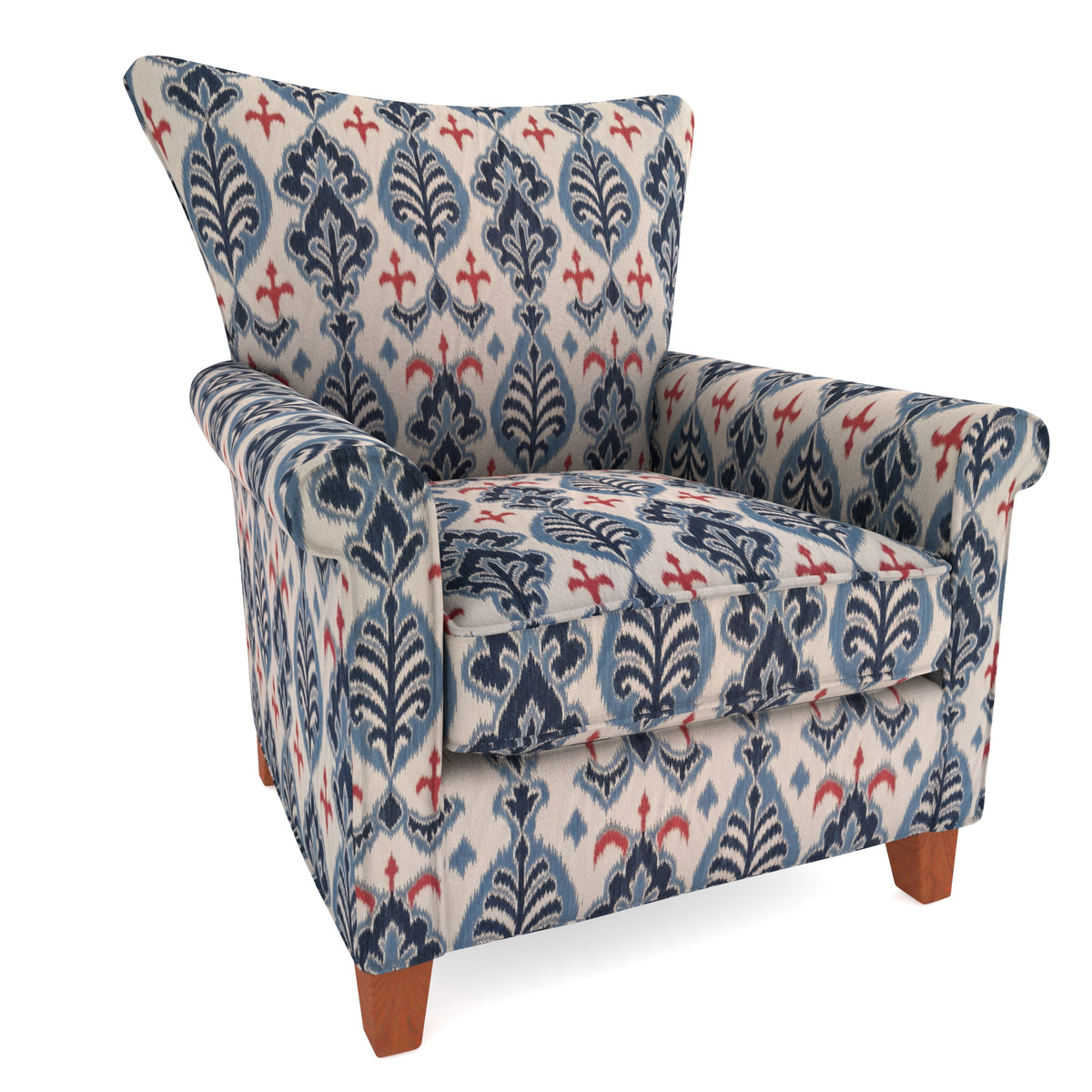 Tecido Para Sofá Linho Sintético Ikat Vermelho
