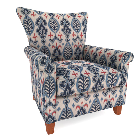 Tecido Para Sofá Linho Sintético Ikat Vermelho