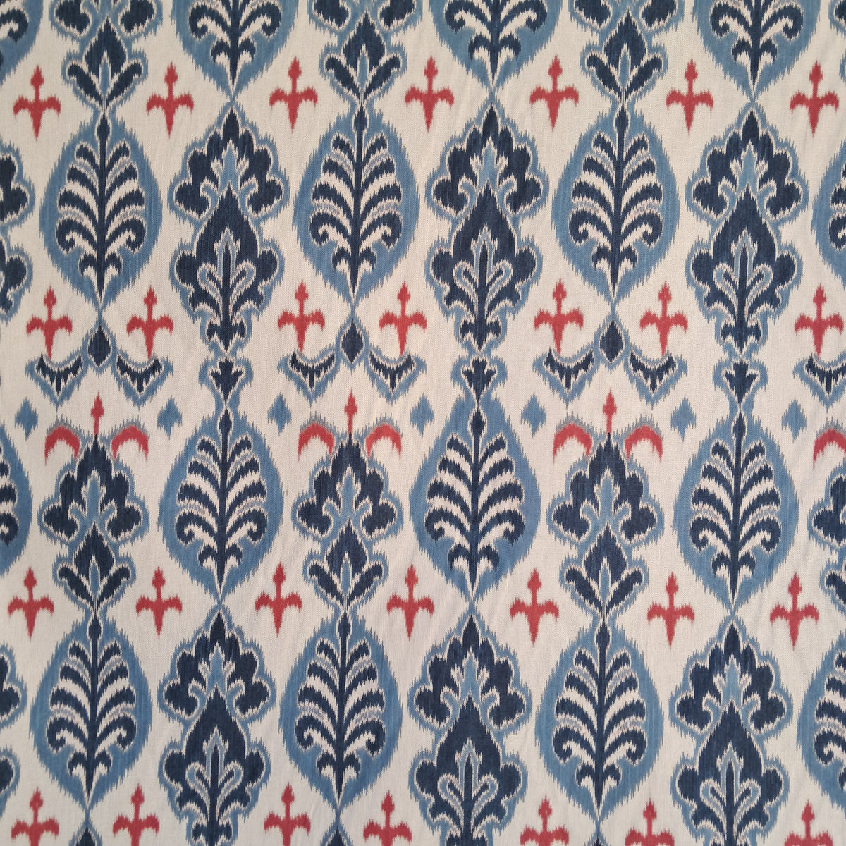Tecido Para Sofá Linho Sintético Ikat Vermelho