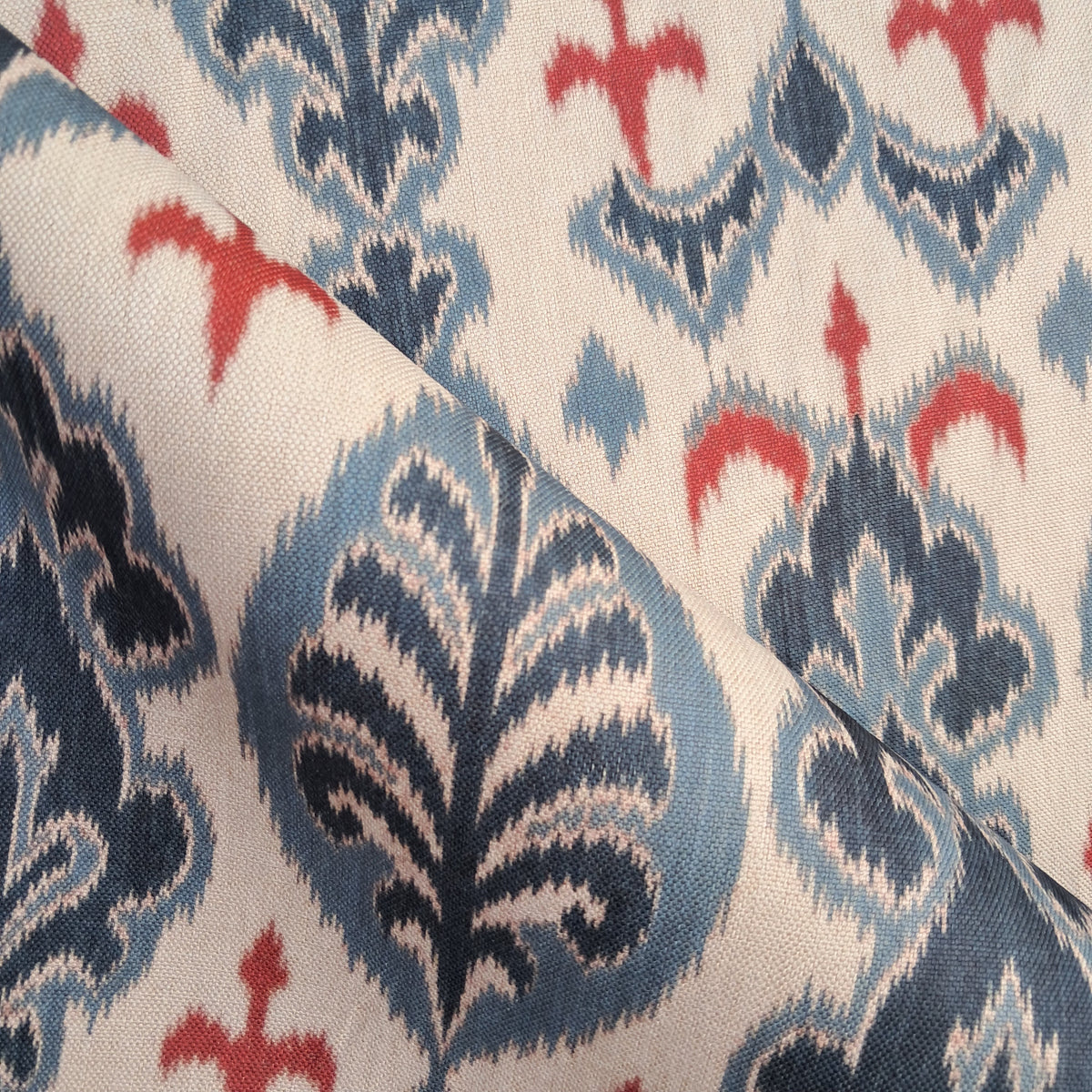 Tecido Para Sofá Linho Sintético Ikat Vermelho