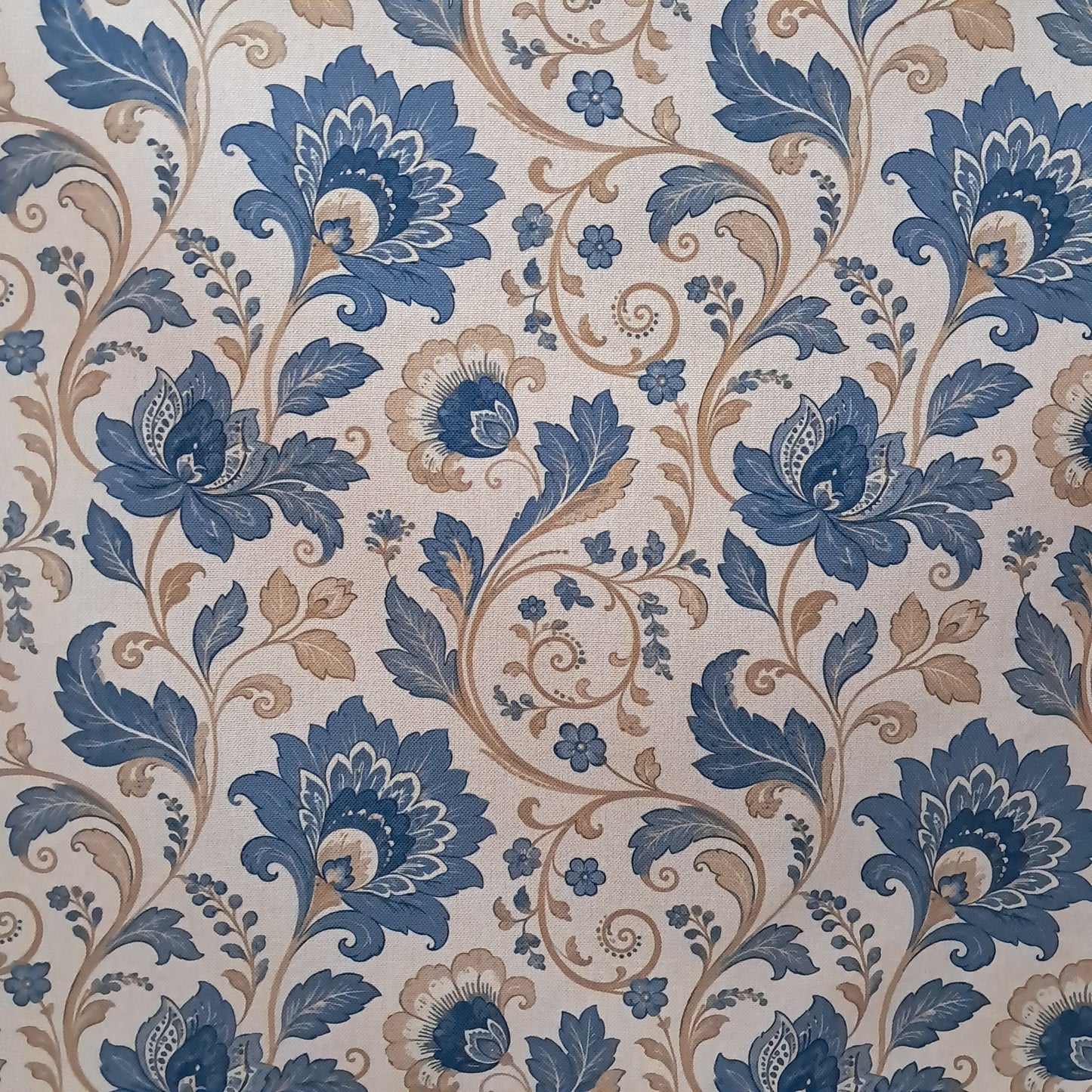 Tecido Para Sofá Linho Sintético Arabesco Azul