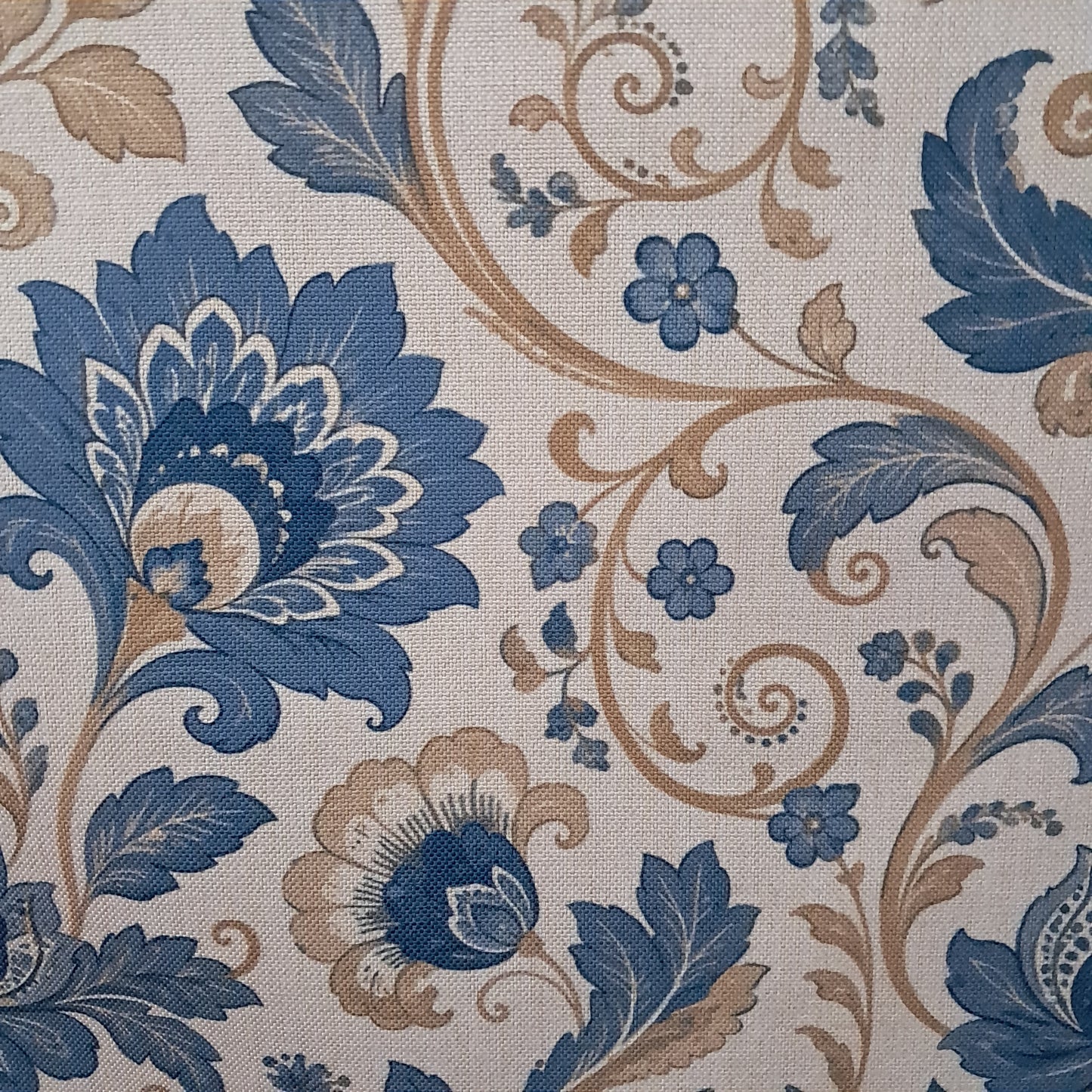 Tecido Para Sofá Linho Sintético Arabesco Azul