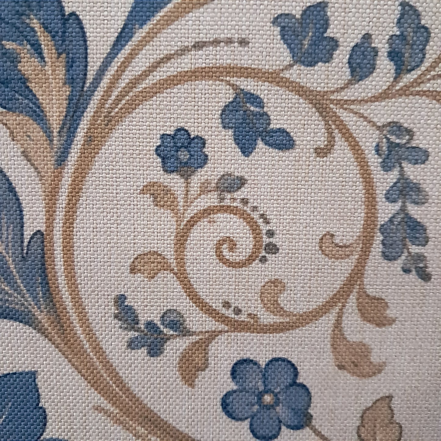 Tecido Para Sofá Linho Sintético Arabesco Azul