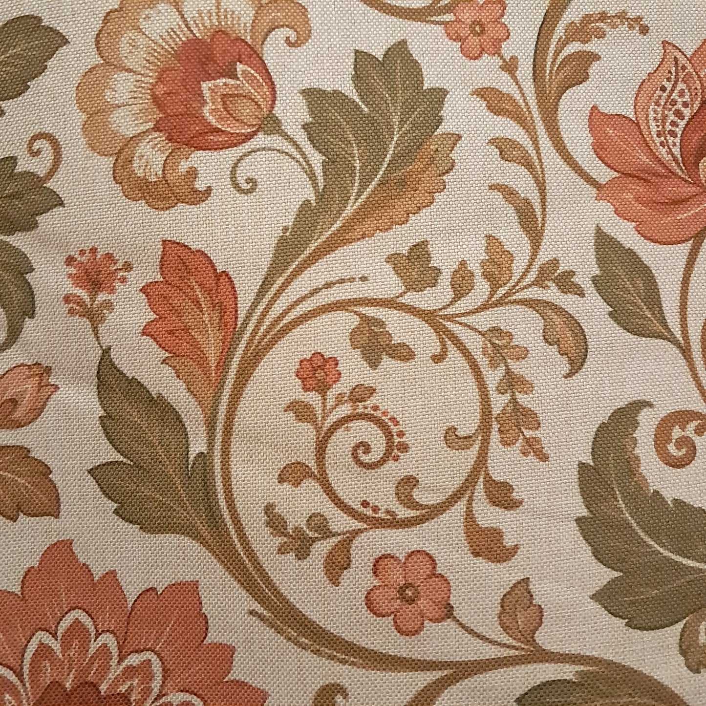 Tecido Para Sofá Linho Sintético Arabesco Terracota