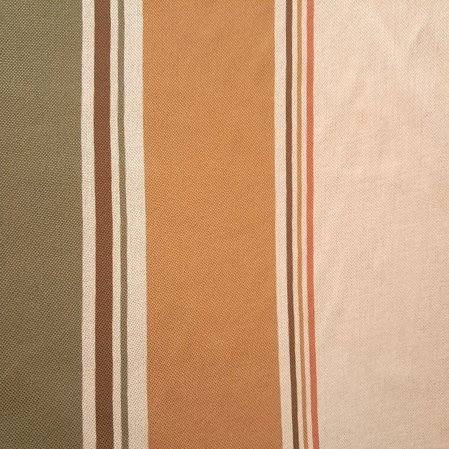 Tecido Para Sofá Linho Sintético Listrado Terracota/Verde