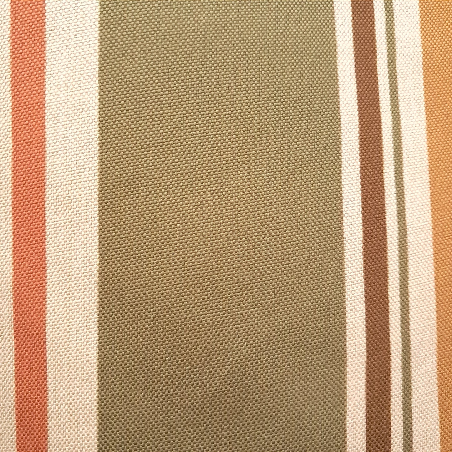Tecido Para Sofá Linho Sintético Listrado Terracota/Verde