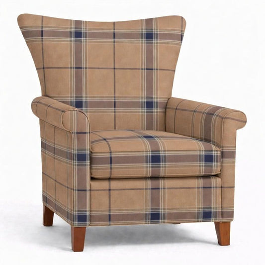 Tecido Para Sofá Linho Sintético Xadrez Caramelo