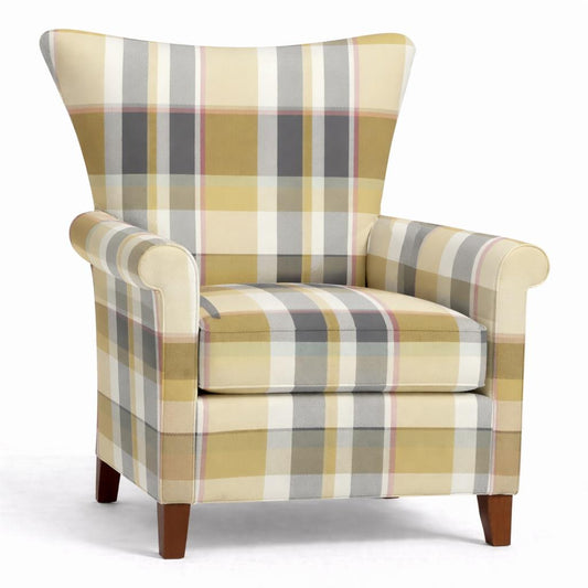 Tecido Para Sofá Linho Sintético Xadrez Pistache/Cinza