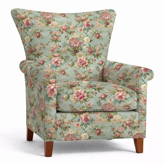 Tecido Para Sofá Linho Sintético Floral Rosa Seco