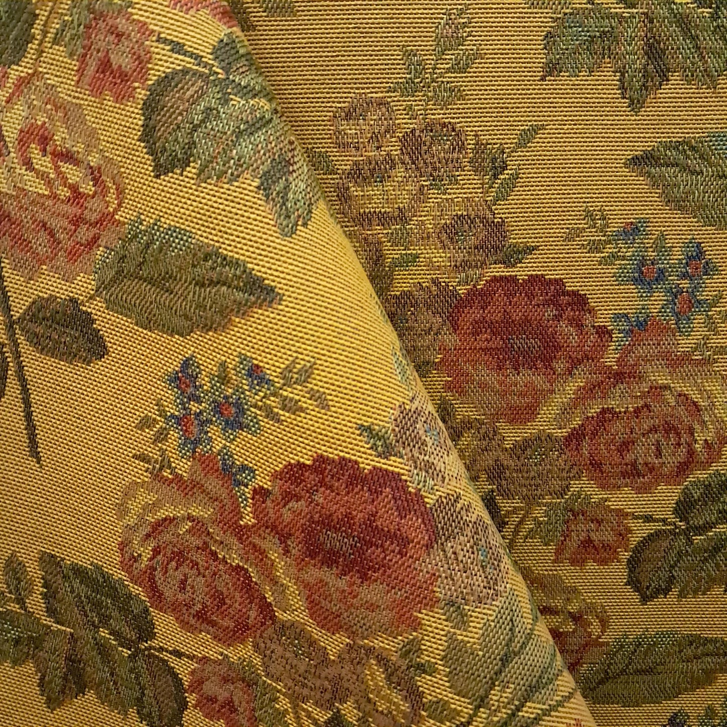 Gobelem Pixel Floral Mostarda