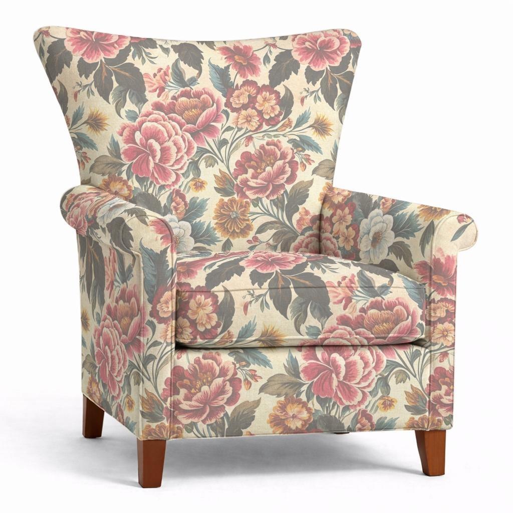 Tecido Para Sofá Linho Sintético Floral Envelhecido 2