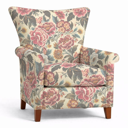 Tecido Para Sofá Linho Sintético Floral Envelhecido 2