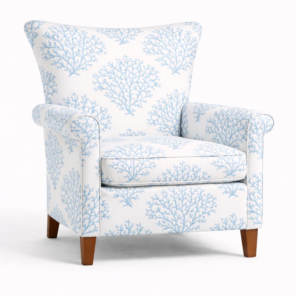 Tecido Para Sofá Linho Sintético Coral Azul