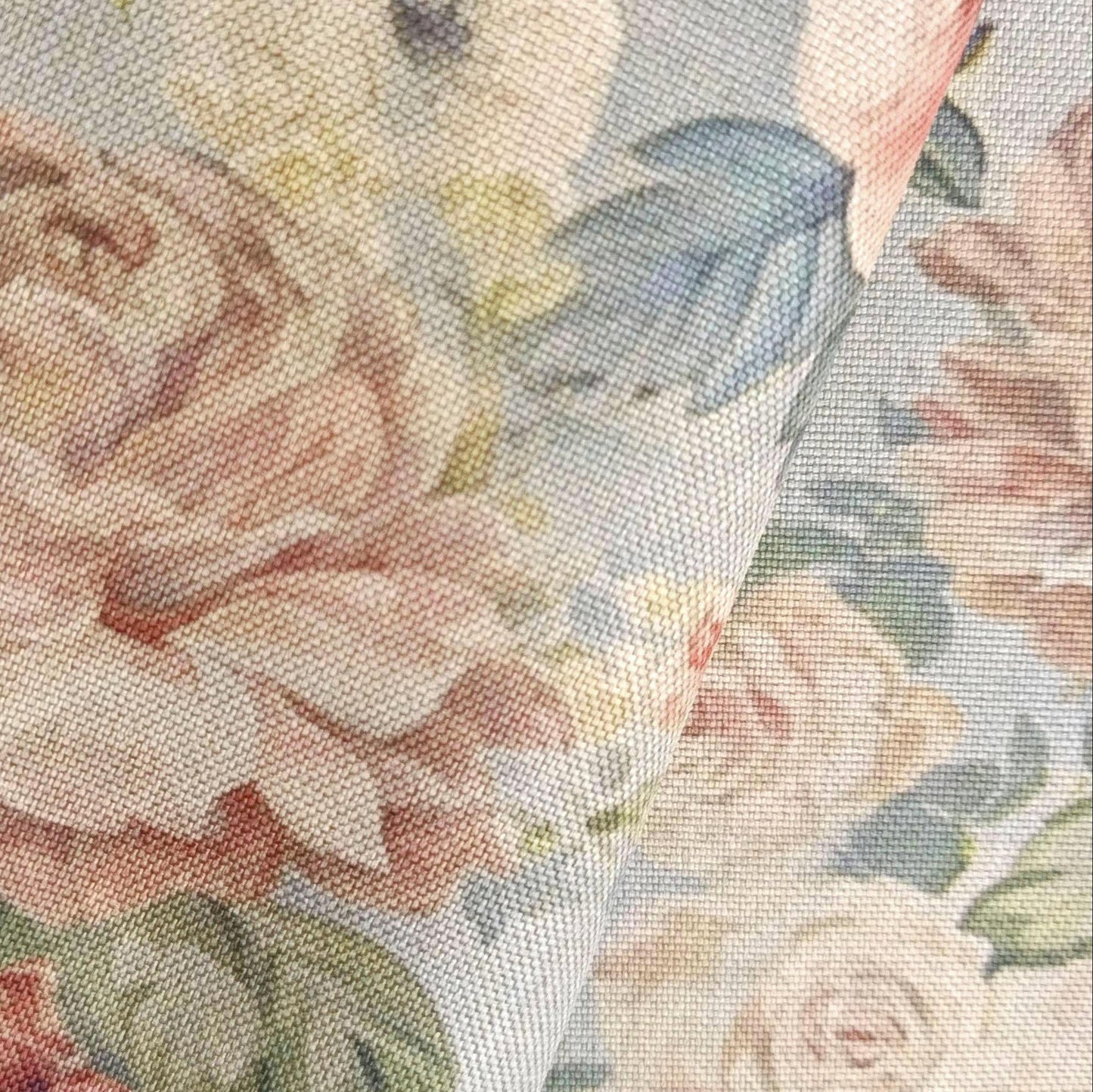 Tecido Para Sofá Linho Sintético Floral Rosa Seco