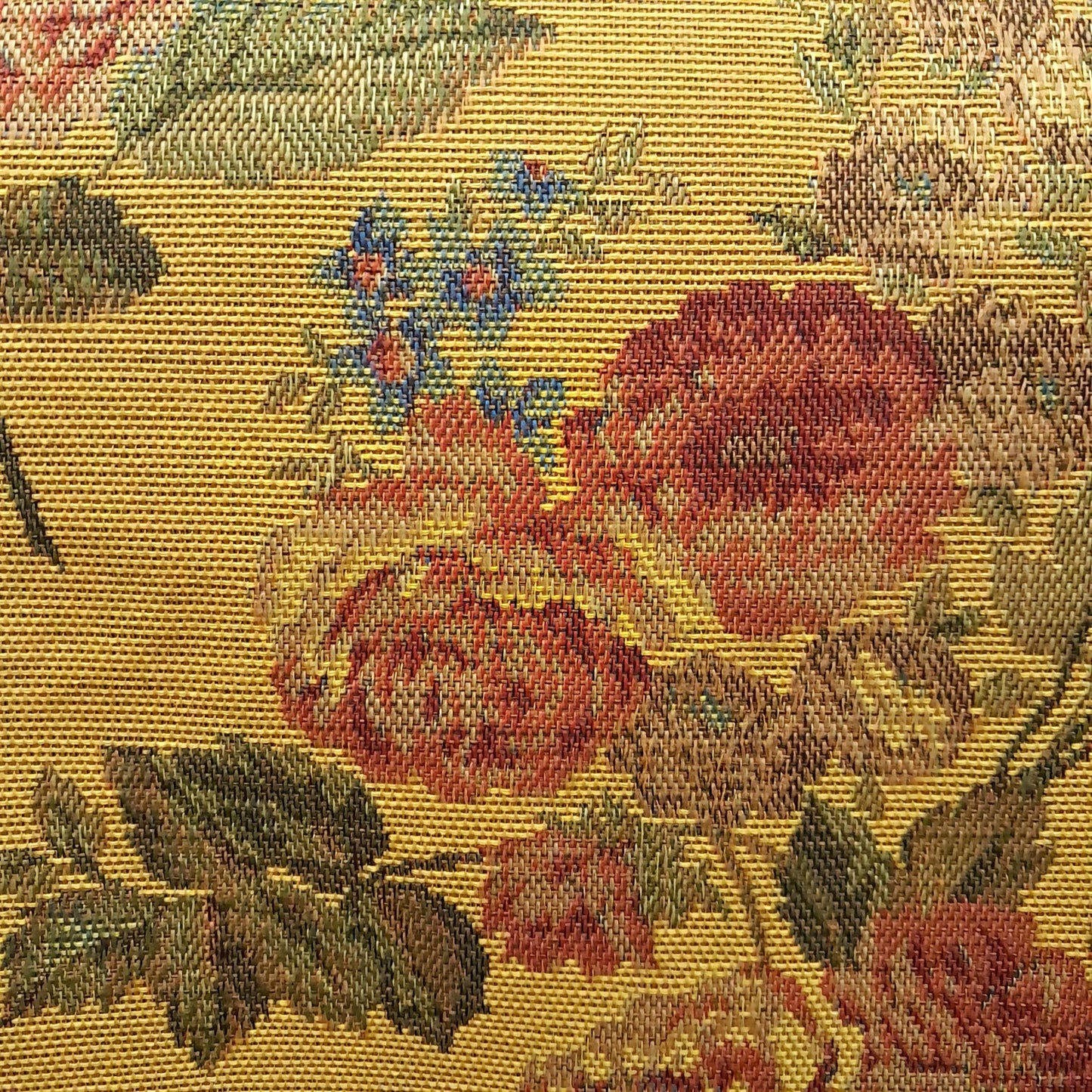 Gobelem Pixel Floral Mostarda