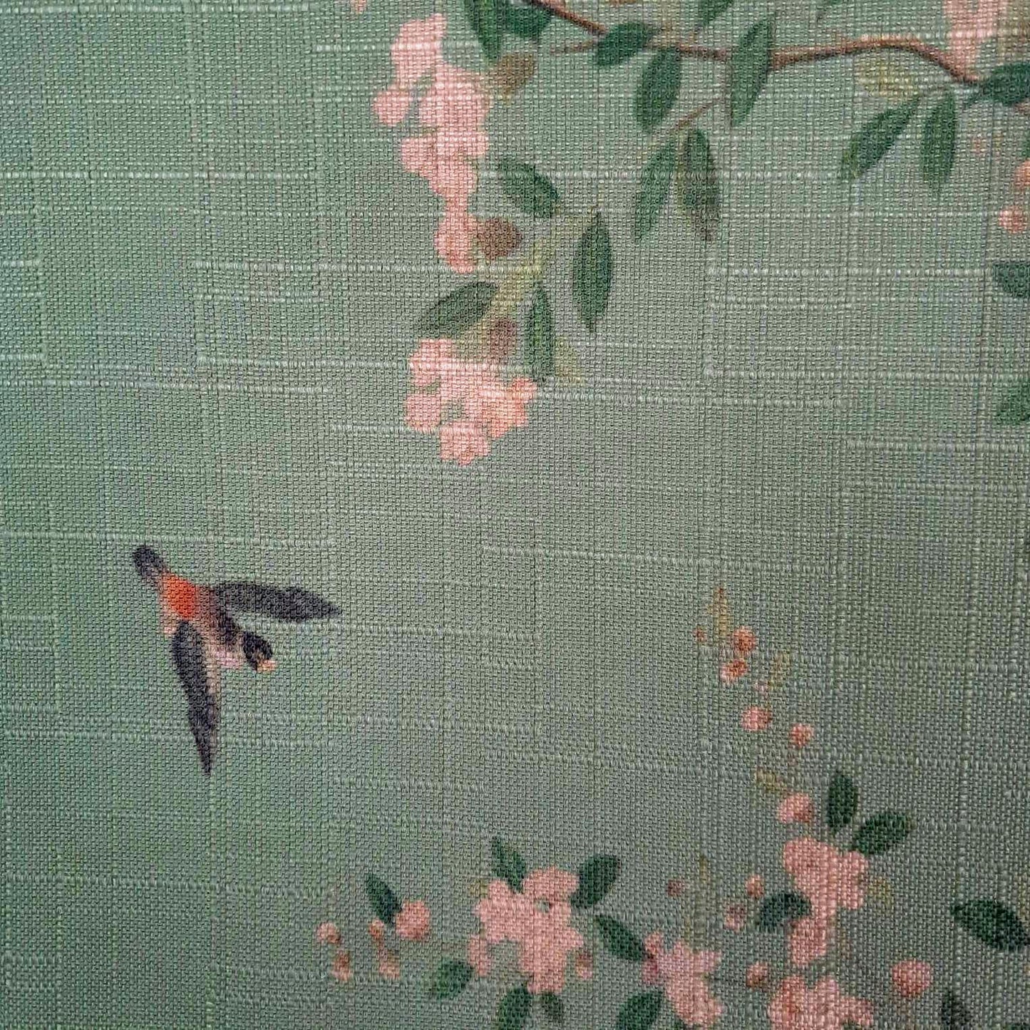 Tecido Para Sofá Linho Sintético Pássaro Verde