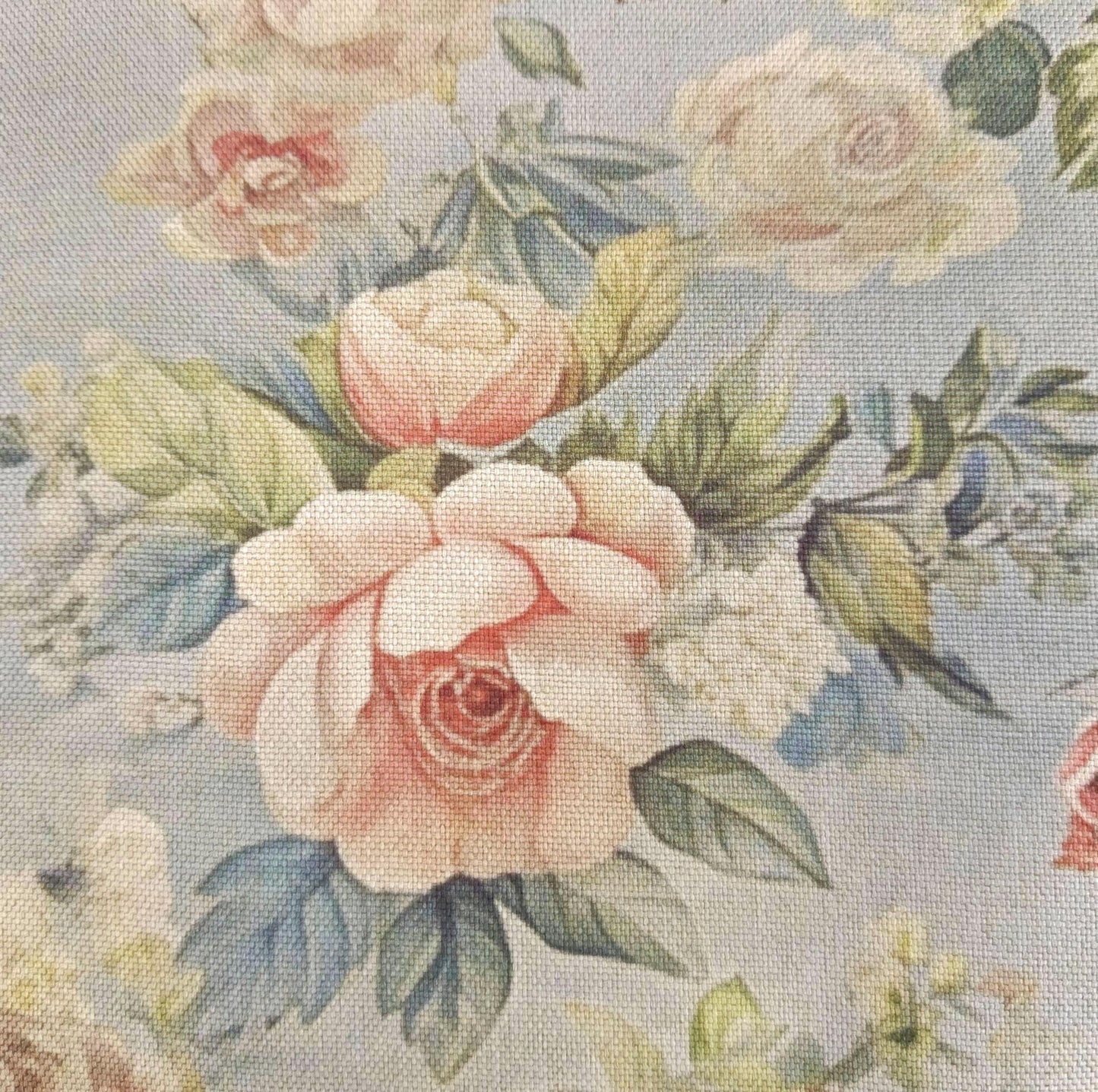 Tecido Para Sofá Linho Sintético Floral Rosa Seco