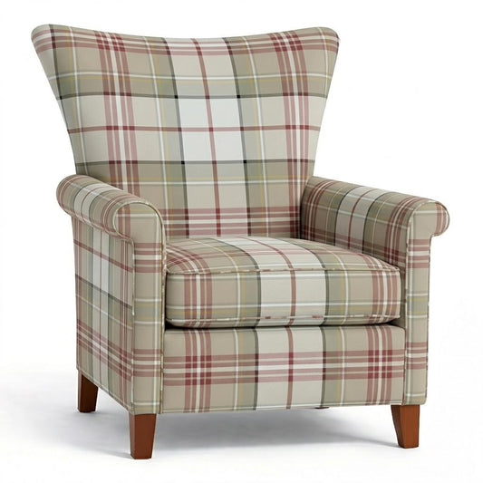 Tecido Para Sofá Linho Sintético Xadrez Fendi/Crú