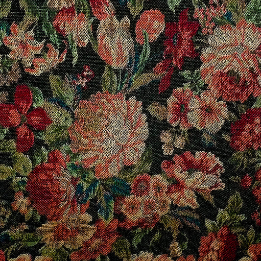Tecido Para Sofá Gobelem Pixel Floral Preto