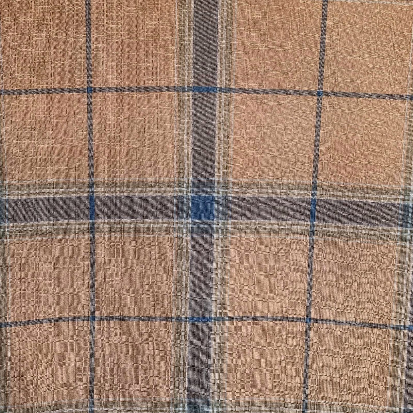 Tecido Para Sofá Linho Sintético Xadrez Caramelo